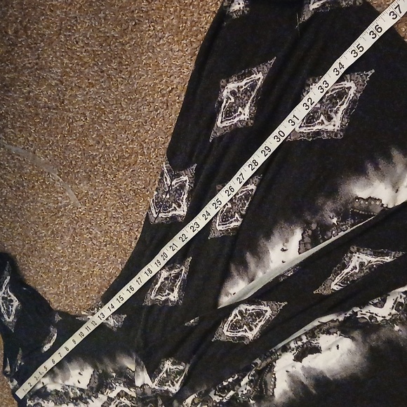 Soma womens black and white abstract pattern wrap midi dress size large - Picture 10 of 12